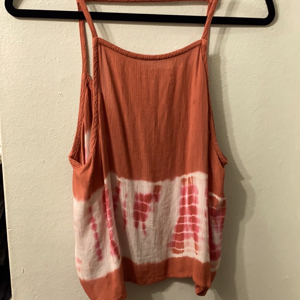 Tie-dye burnt orange summer crop top